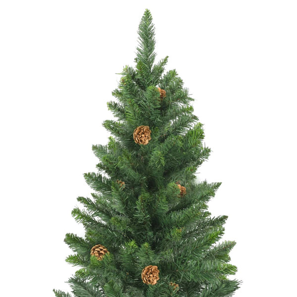 Künstlicher Weihnachtsbaum mit Kiefernzapfen Grün 210 cm