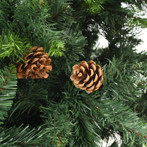 Künstlicher Weihnachtsbaum mit Kiefernzapfen Grün 210 cm