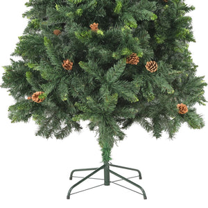 Künstlicher Weihnachtsbaum mit Kiefernzapfen Grün 210 cm