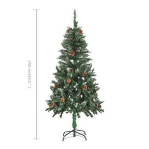 Künstlicher Weihnachtsbaum Kiefernzapfen Weißem Glitzer 150 cm