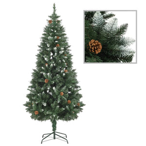 Künstlicher Weihnachtsbaum Kiefernzapfen Weißem Glitzer 180 cm