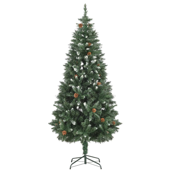 Künstlicher Weihnachtsbaum Kiefernzapfen Weißem Glitzer 180 cm