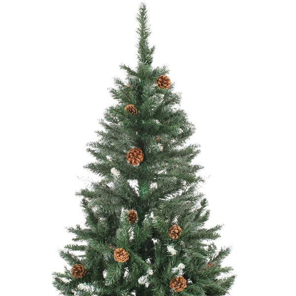 Künstlicher Weihnachtsbaum Kiefernzapfen Weißem Glitzer 180 cm