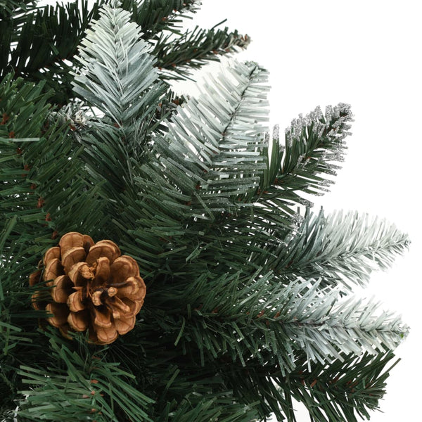Künstlicher Weihnachtsbaum Kiefernzapfen Weißem Glitzer 180 cm