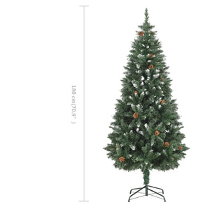 Künstlicher Weihnachtsbaum Kiefernzapfen Weißem Glitzer 180 cm