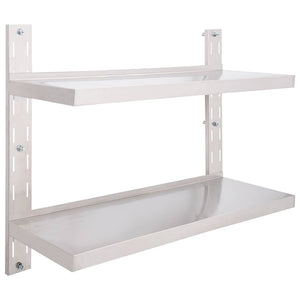 Edelstahl Wandregal mit 2 Ablagen 100x30 cm