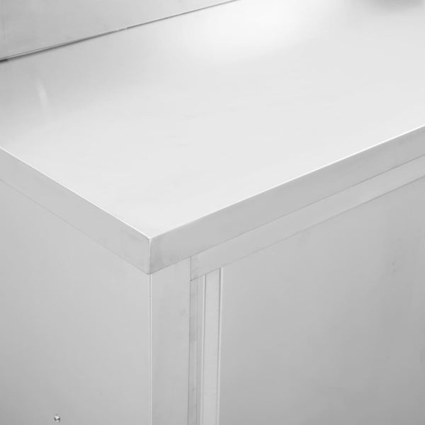 Edelstahl Arbeitsschrank mit Schiebetüren 100x50 cm