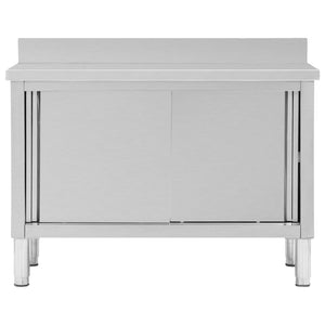 Edelstahl Arbeitsschrank mit Schiebetüren 120 cm