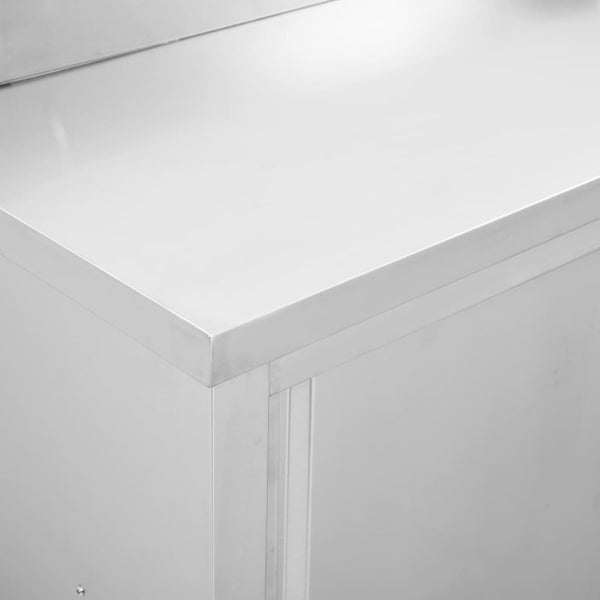 Edelstahl Arbeitsschrank mit Schiebetüren 120 cm