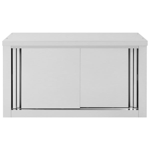 Edelstahl Wandschrank mit Schiebetüren 90cm