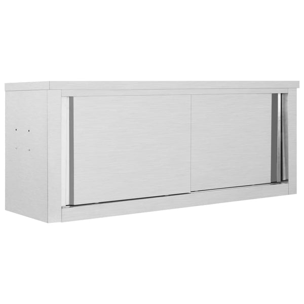 Edelstahl Wandschrank mit Schiebetüren 120 cm