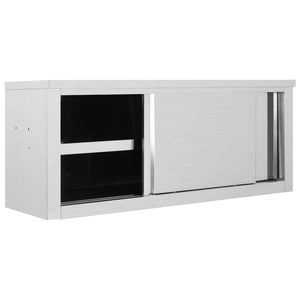 Edelstahl Wandschrank mit Schiebetüren 120 cm