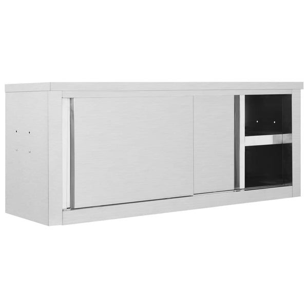 Edelstahl Wandschrank mit Schiebetüren 120 cm
