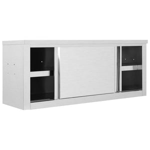 Edelstahl Wandschrank mit Schiebetüren 120 cm