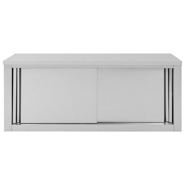 Edelstahl Wandschrank mit Schiebetüren 120 cm