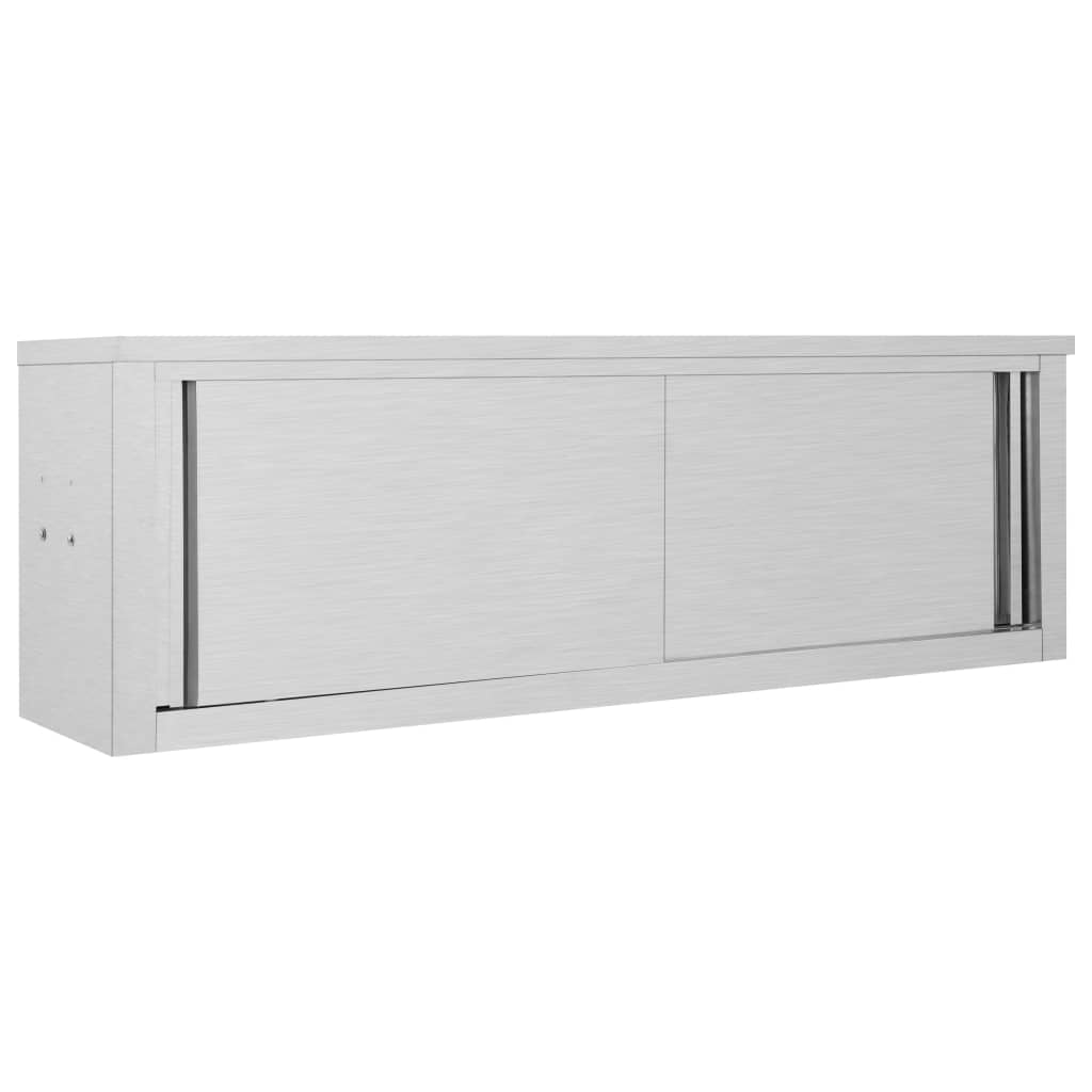 Edelstahl Wandschrank mit Schiebetüren 150 cm