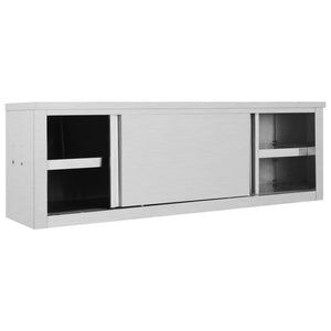 Edelstahl Wandschrank mit Schiebetüren 150 cm