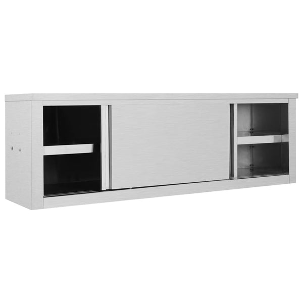 Edelstahl Wandschrank mit Schiebetüren 150 cm