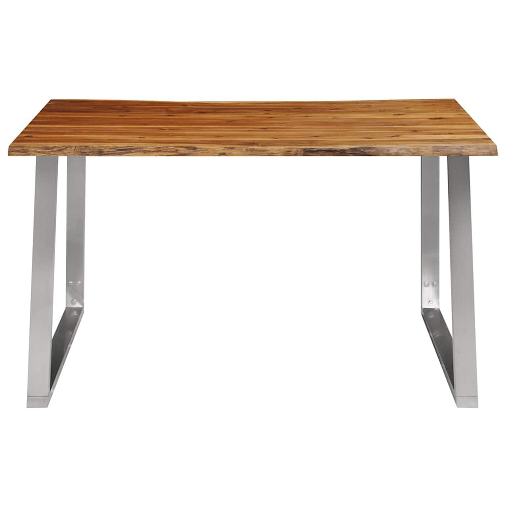 Esstisch 140×80×75 cm Akazie Massivholz und Edelstahl