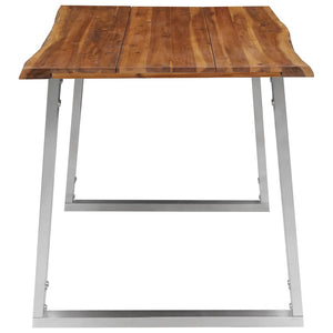 Esstisch 140×80×75 cm Akazie Massivholz und Edelstahl