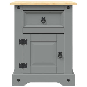 Nachttisch im Mexiko-Stil Corona Kiefernholz Grau 53x39x67 cm