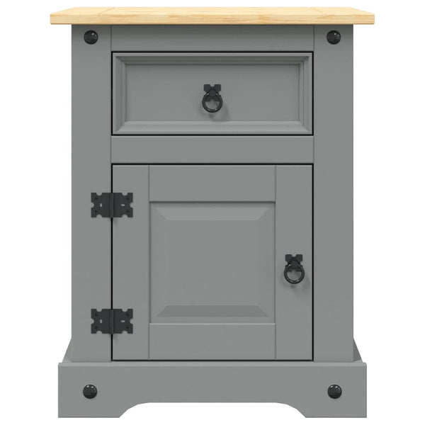 Nachttisch im Mexiko-Stil Corona Kiefernholz Grau 53x39x67 cm