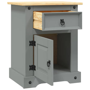 Nachttisch im Mexiko-Stil Corona Kiefernholz Grau 53x39x67 cm