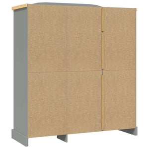 Kleiderschrank Mexiko-Stil Kiefernholz 3 Türen Grau