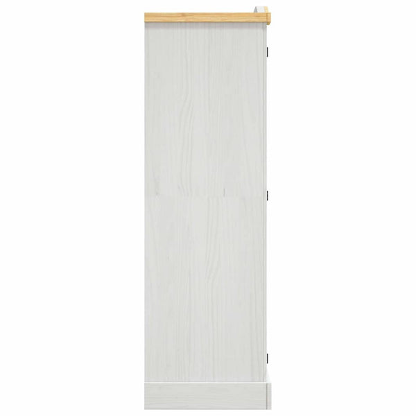 Kleiderschrank Mexiko-Stil Kiefernholz 3 Türen Weiß