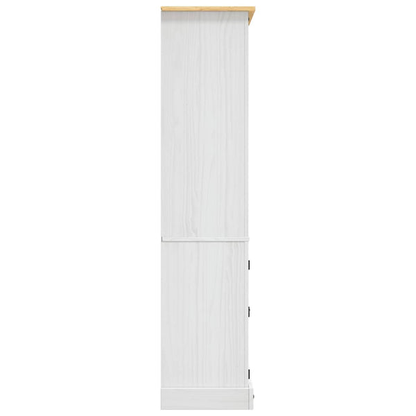 Buffetschrank Mexiko-Stil Kiefernholz Weiß 80x40x170 cm