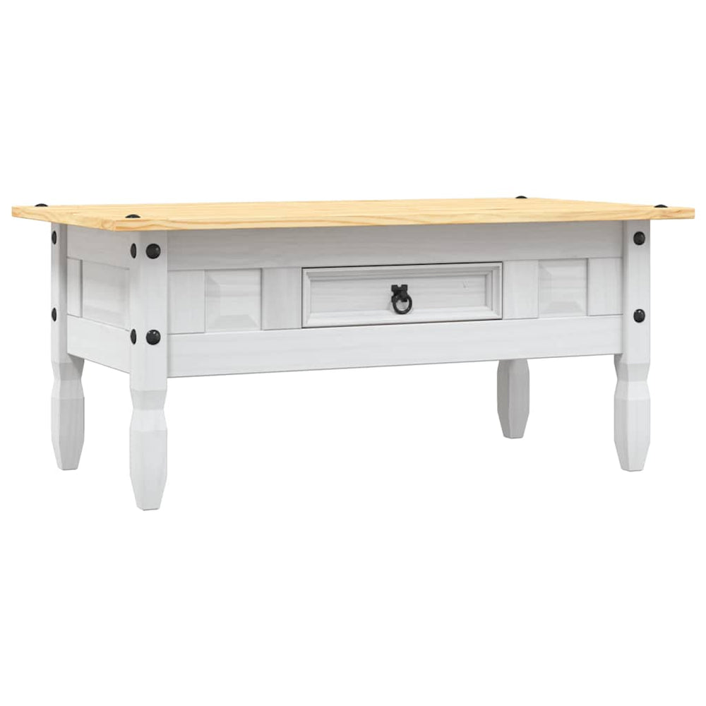 vidaXL Table basse style mexicain pin blanc 100x55x44 cm