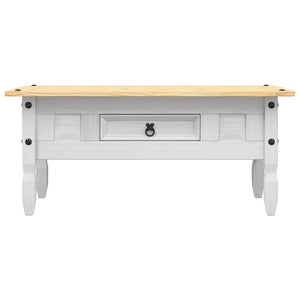 Couchtisch Mexiko-Stil Kiefernholz Weiß 100x55x44 cm