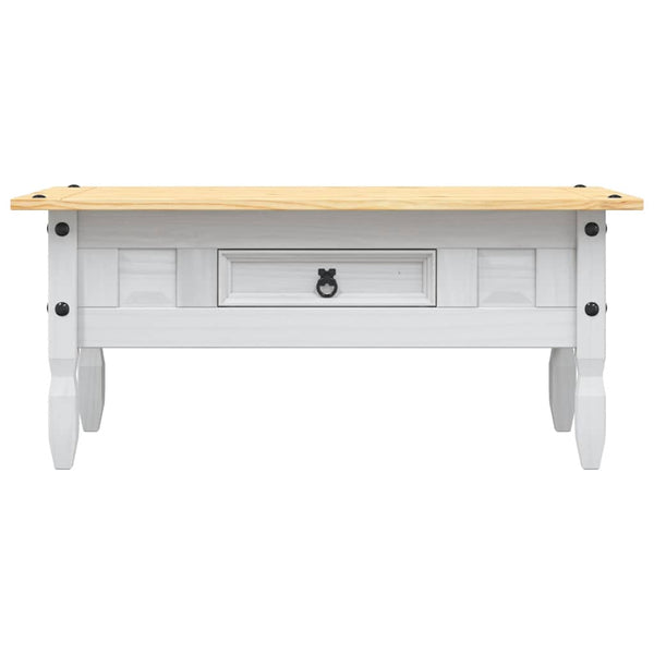 Couchtisch Mexiko-Stil Kiefernholz Weiß 100x55x44 cm