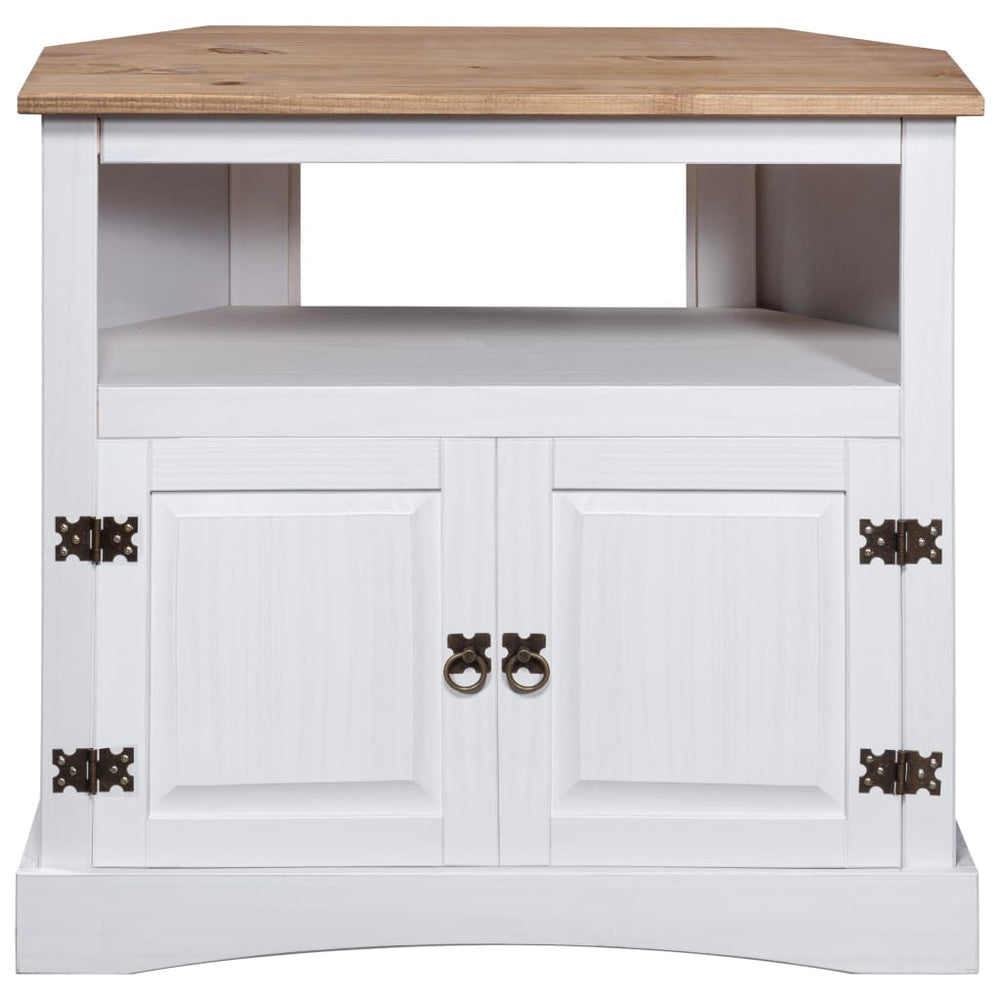 Konsolentisch Mexiko-Stil Kiefernholz Weiß 80x43x78 cm