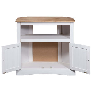 Konsolentisch Mexiko-Stil Kiefernholz Weiß 80x43x78 cm