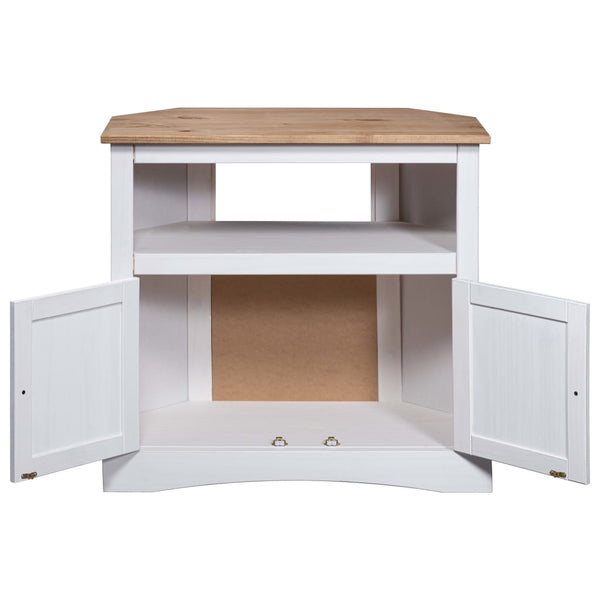 Konsolentisch Mexiko-Stil Kiefernholz Weiß 80x43x78 cm