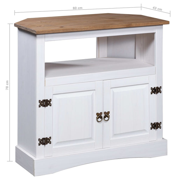 Konsolentisch Mexiko-Stil Kiefernholz Weiß 80x43x78 cm