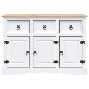 Sideboard Mexiko-Stil Kiefernholz Weiß 132x43x78 cm