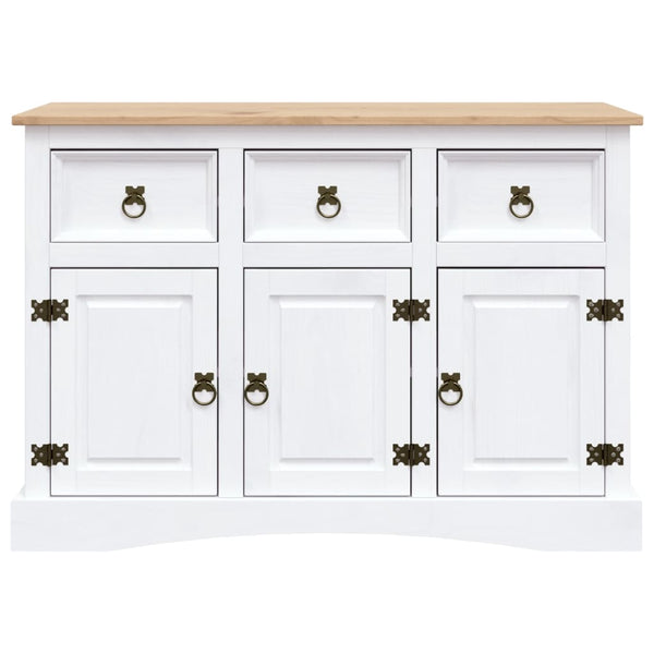Sideboard Mexiko-Stil Kiefernholz Weiß 132x43x78 cm