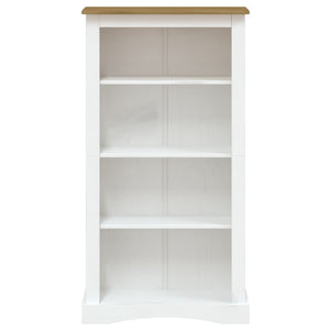 Bücherschrank 4 Fächer Mexiko-Stil Kiefernholz Weiß 80x29x150cm