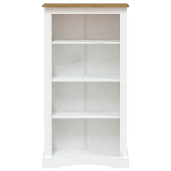 Bücherschrank 4 Fächer Mexiko-Stil Kiefernholz Weiß 80x29x150cm