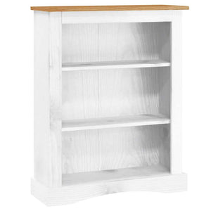 Bücherschrank 3 Fächer Mexiko-Stil Kiefernholz Weiß 81x29x100cm