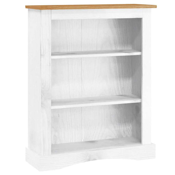 Bücherschrank 3 Fächer Mexiko-Stil Kiefernholz Weiß 81x29x100cm