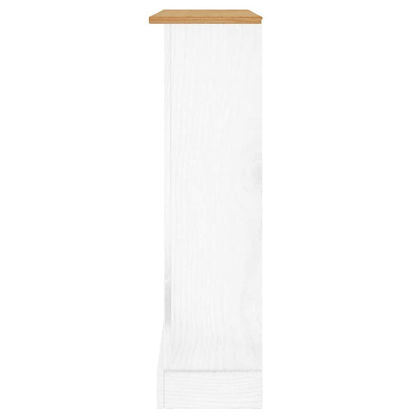 Bücherschrank 3 Fächer Mexiko-Stil Kiefernholz Weiß 81x29x100cm