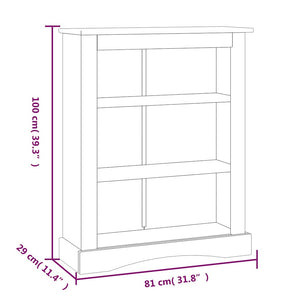 Bücherschrank 3 Fächer Mexiko-Stil Kiefernholz Weiß 81x29x100cm