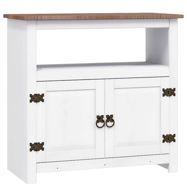 TV-Schrank Mexiko-Stil Kiefernholz Weiß 80x43x78 cm