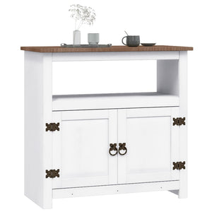 TV-Schrank Mexiko-Stil Kiefernholz Weiß 80x43x78 cm