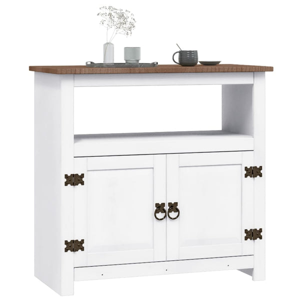 TV-Schrank Mexiko-Stil Kiefernholz Weiß 80x43x78 cm