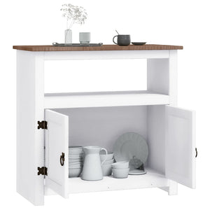 TV-Schrank Mexiko-Stil Kiefernholz Weiß 80x43x78 cm