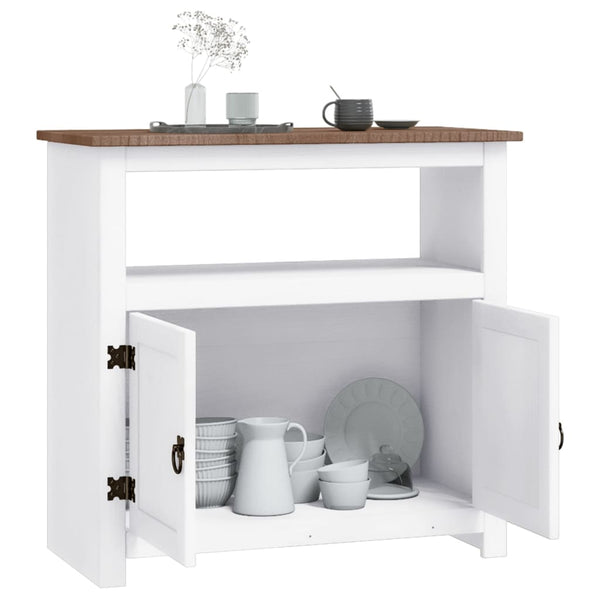 TV-Schrank Mexiko-Stil Kiefernholz Weiß 80x43x78 cm